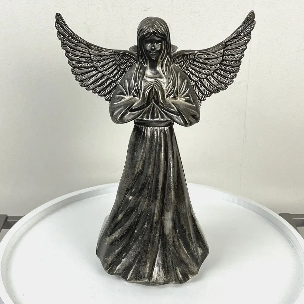 VTG International Silver Company Angel Candlestick‎ Holder Centerpiece Christmas